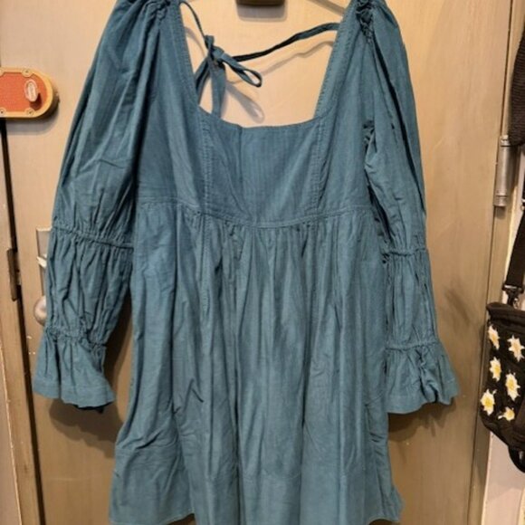 Pilcro Square-Neck Corduroy Babydoll Mini Dress - Picture 7 of 16